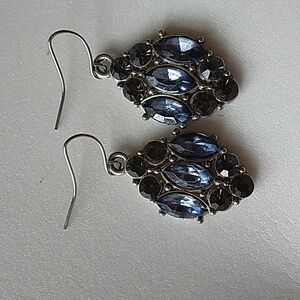 LOFT Silver and Light Blue Gemstone Dangle Earrings
